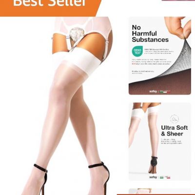 360° Seamless Fit - 15 Den Italian Women's Sheer Stockings | Ultra-Soft Sexy ...